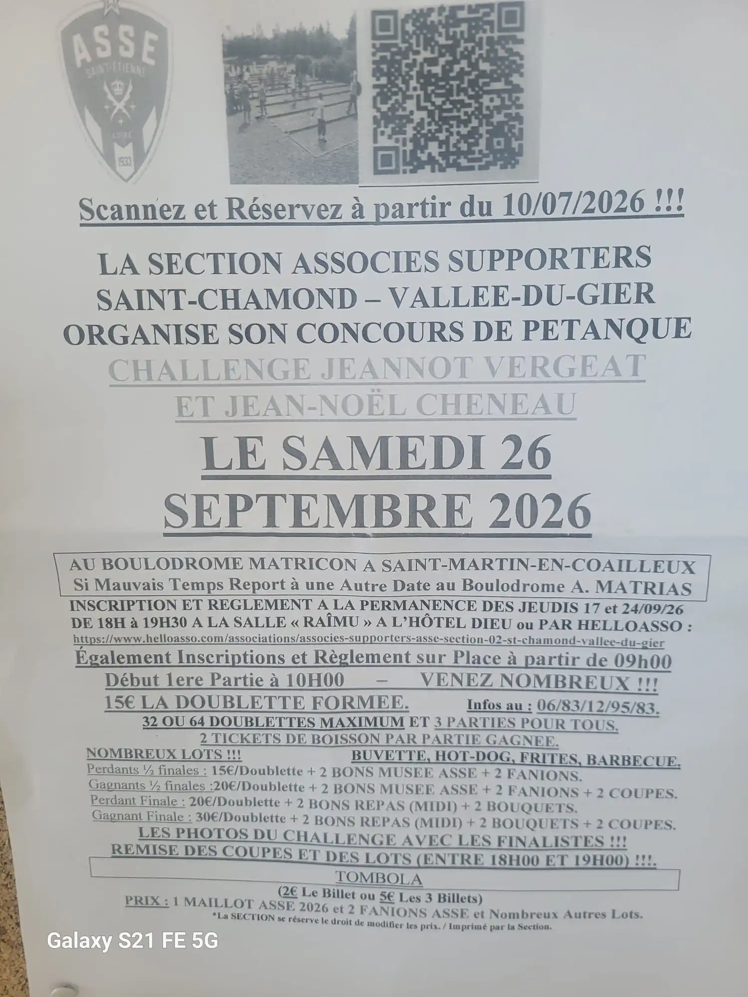 associes supporters affiche concours de pétanque